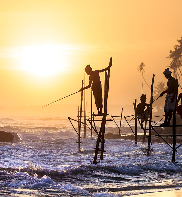 Pescadores de Weligama, Sri Lanka