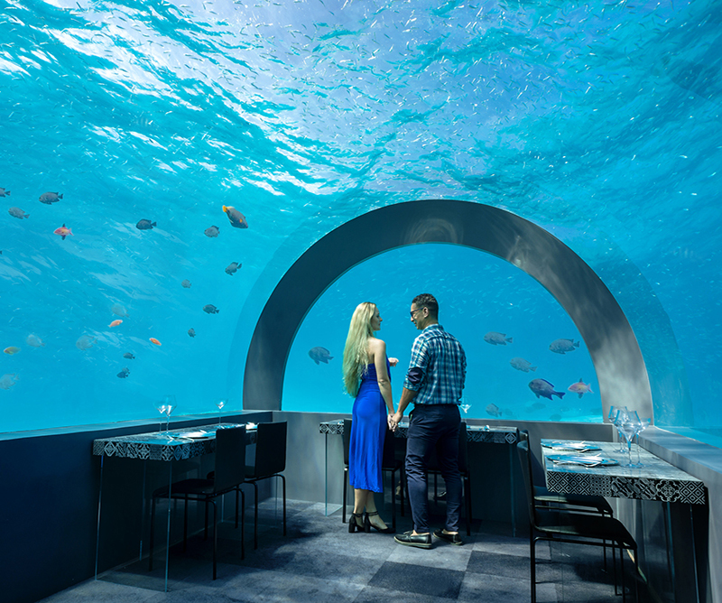 Restaurante submarino en You & Me, Maldivas