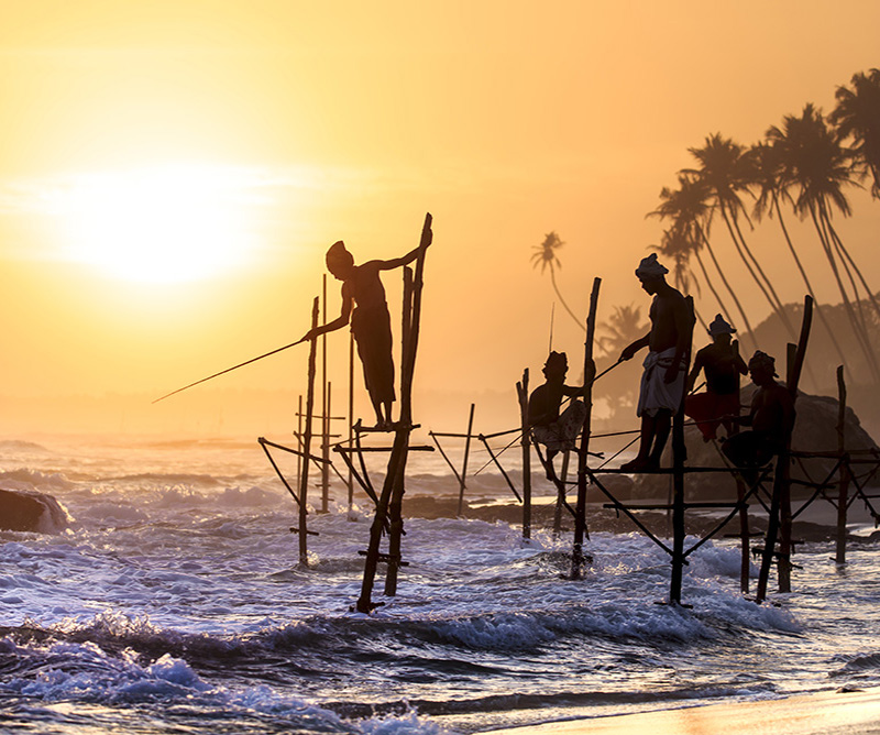 Pescadores de Weligama, Sri Lanka