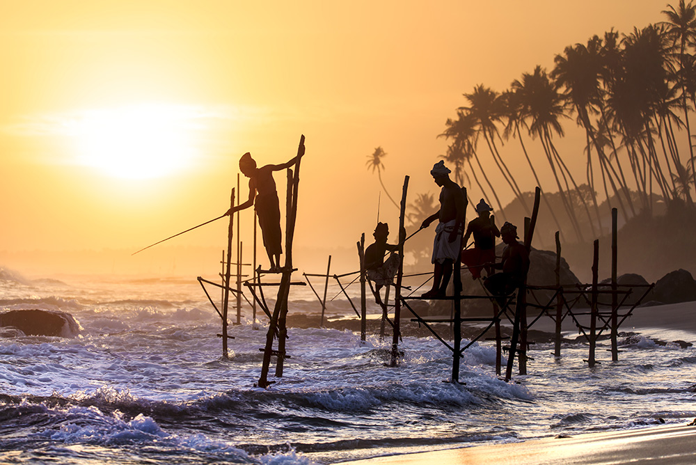 Pescadores de Weligama, Sri Lanka