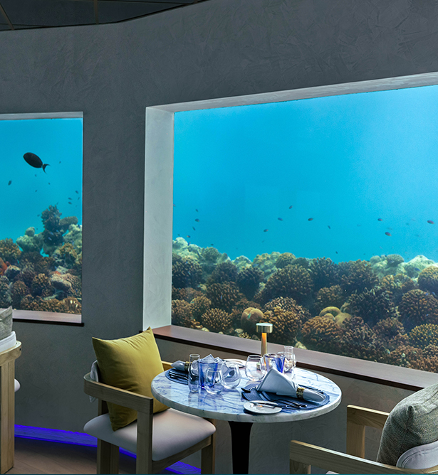 Restaurante submarino Only Blu en OBLU Select Lobigili