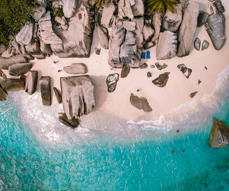 Playas graníticas desde el aire